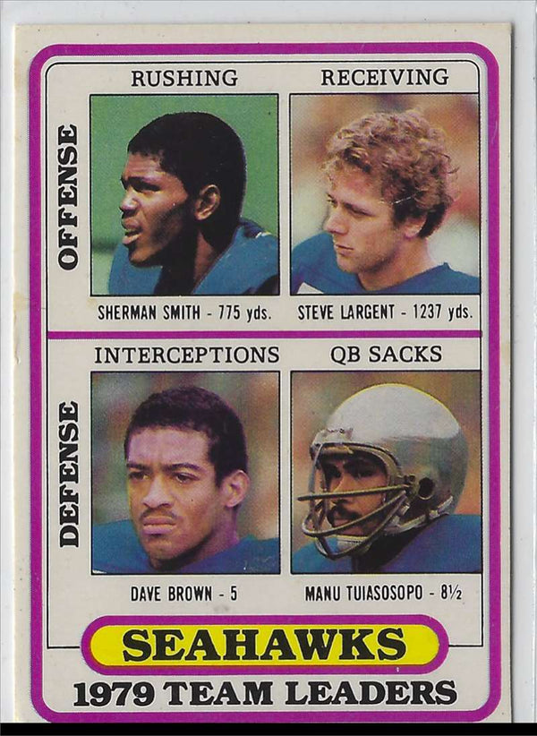 1980 Topps Sherman Smith/Steve Largent/Dave Brown/Manu Tuiasosopo #57