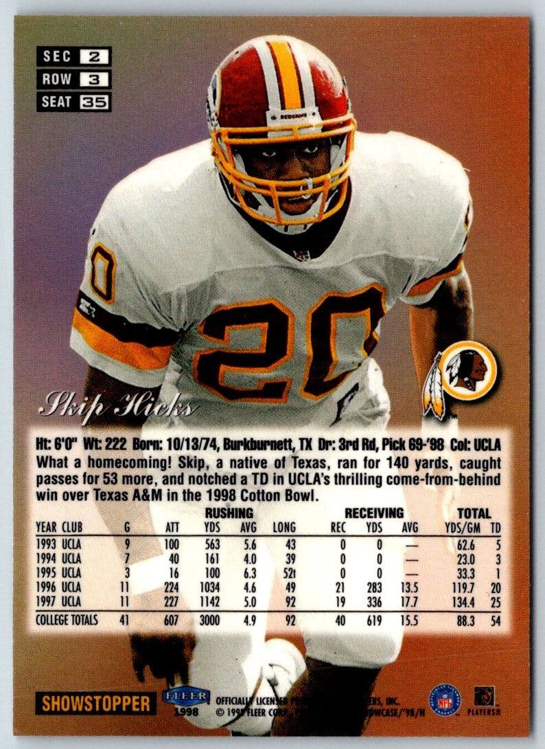 1998 Flair Showcase Skip Hicks