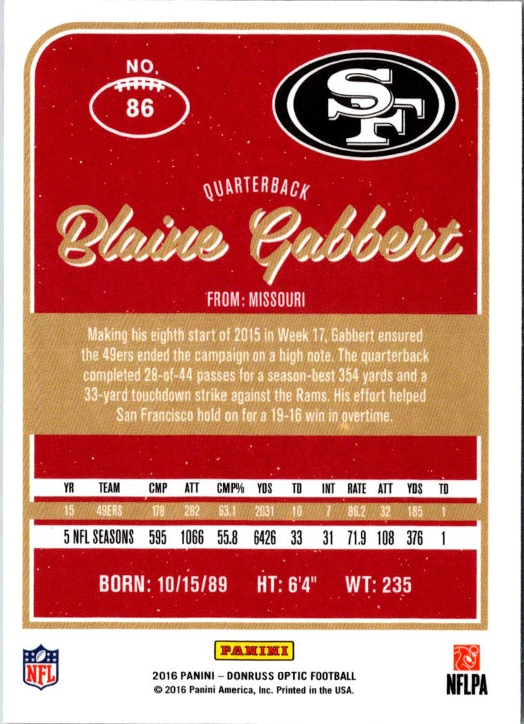 2016 Donruss Optic Blaine Gabbert