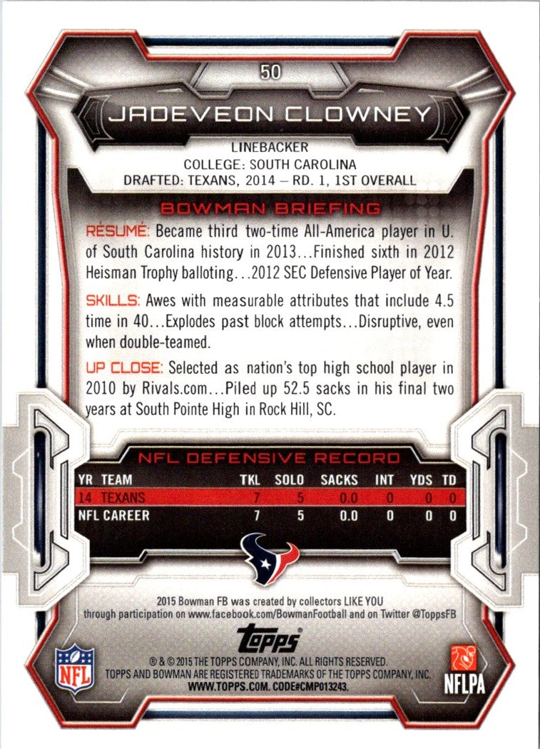 2015 Bowman Jadeveon Clowney