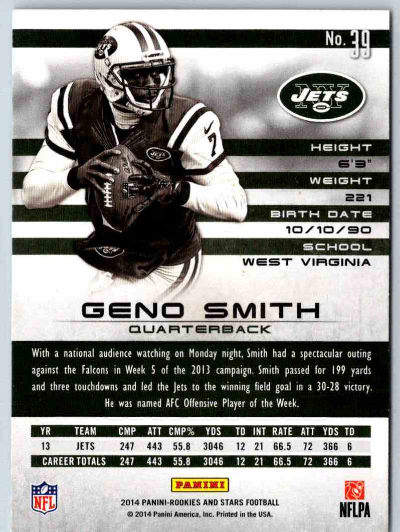 2014 Panini Rookies And Stars Geno Smith