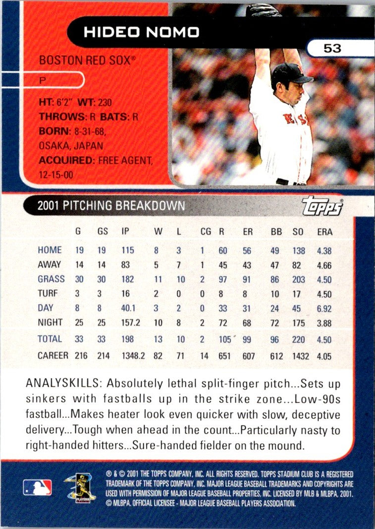 2002 Stadium Club Hideo Nomo