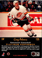1991 Pro Set Platinum Greg Adams #125