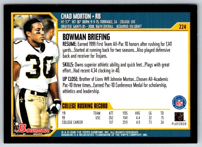 2000 Bowman Chad Morton