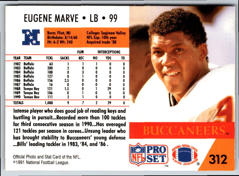 1991 Pro Set Eugene Marve