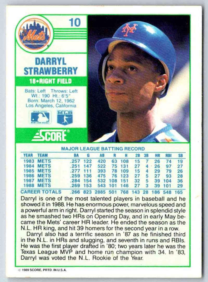 1989 Score Darryl Strawberry