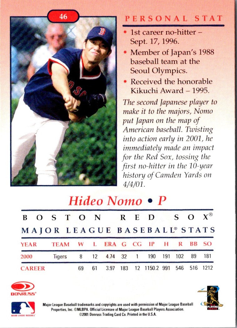 2001 Donruss Classics Hideo Nomo