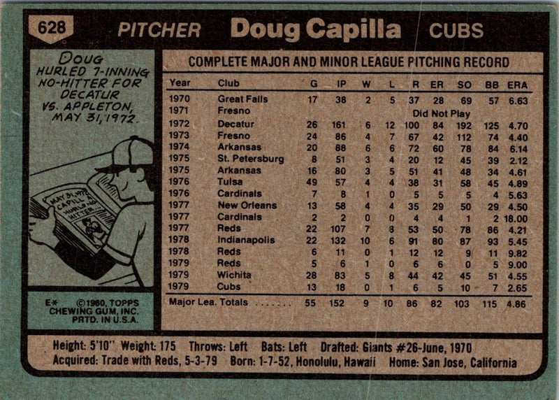 1980 Topps Doug Capilla