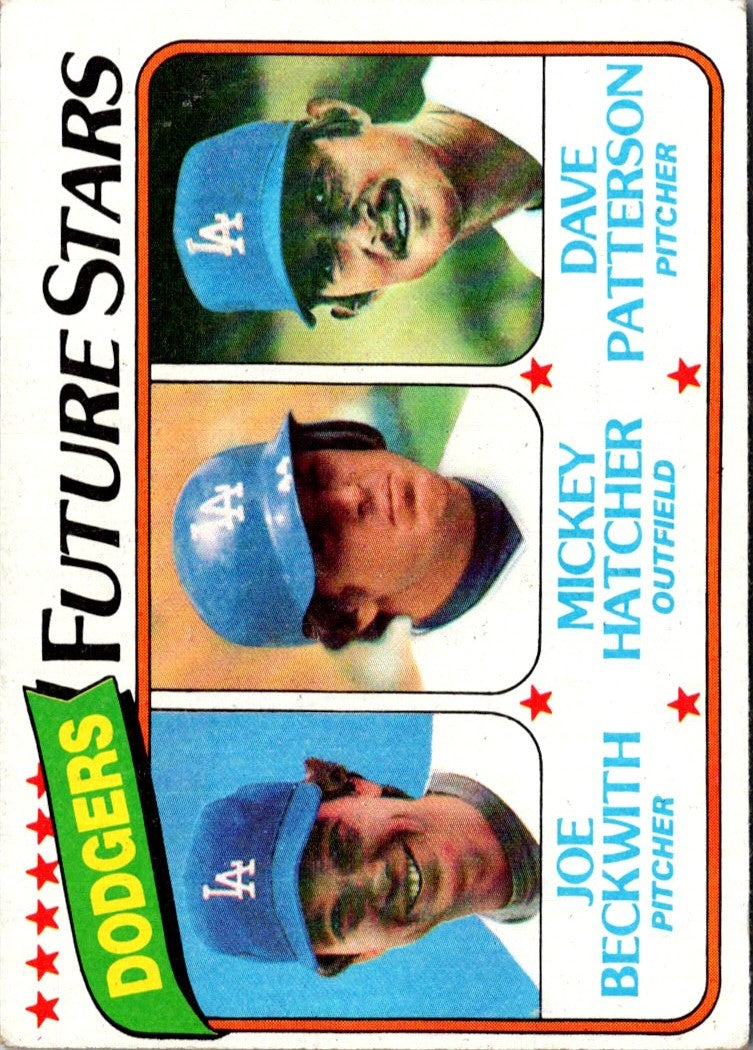 1980 Topps Dodgers Future Stars - Joe Beckwith/Mickey Hatcher/Dave Patterson