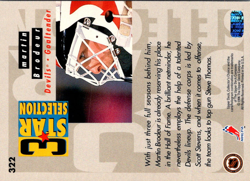 1996 Collector's Choice Martin Brodeur/Steve Thomas/Scott Stevens