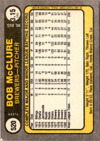 1981 Fleer Bob McClure #520