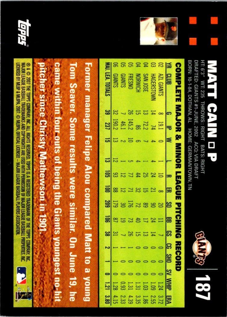 2007 Topps Matt Cain