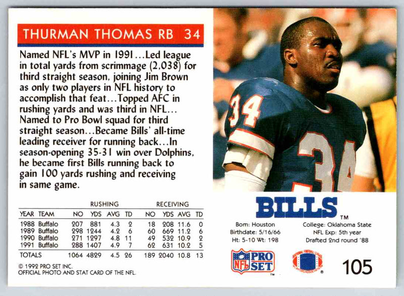 1992 Proset Thurman Thomas