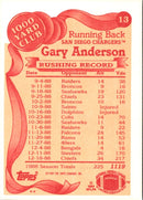 1989 Topps 1000 Yard Club Gary Anderson