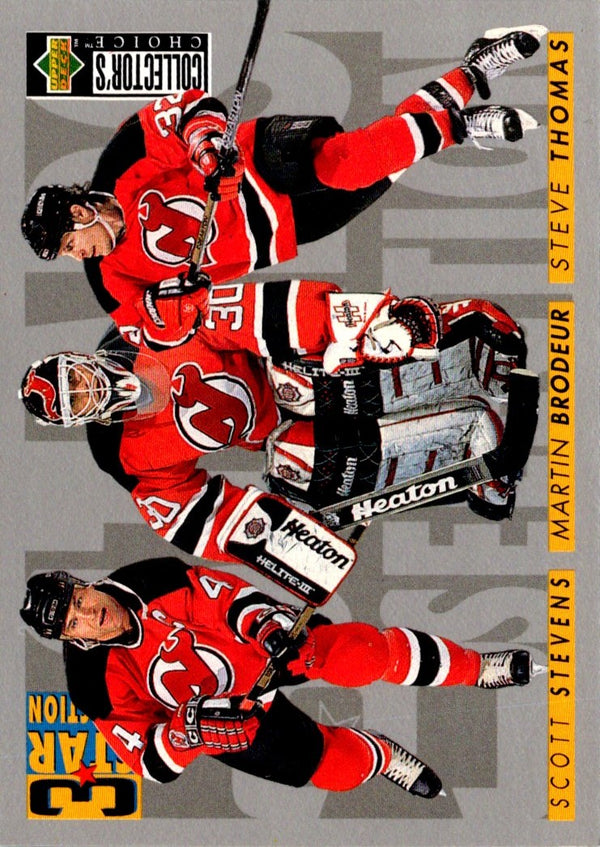 1996 Collector's Choice Martin Brodeur/Steve Thomas/Scott Stevens #322