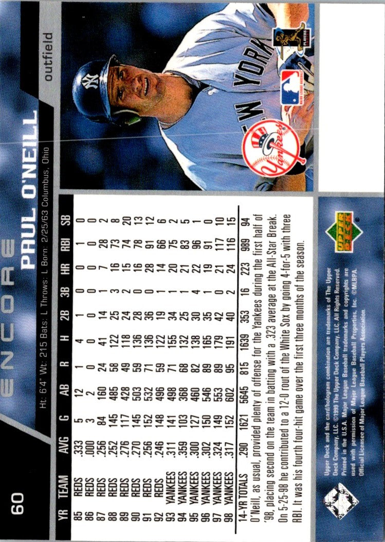 1999 Upper Deck Encore Paul O'Neill