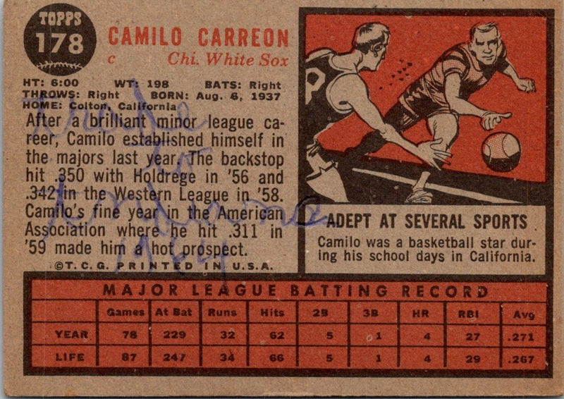 1962 Topps Camilo Carreon