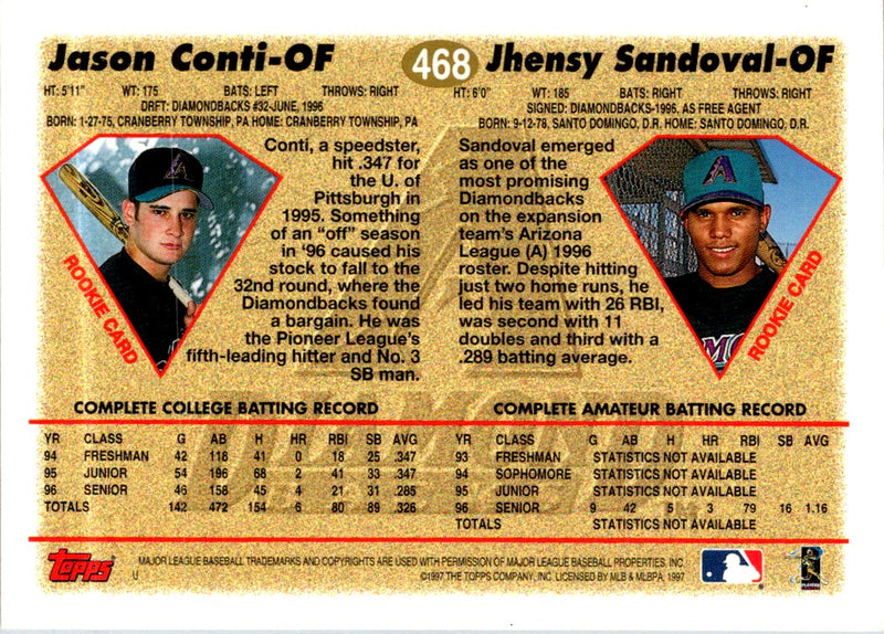 1997 Topps Jason Conti/Jhensy Sandoval