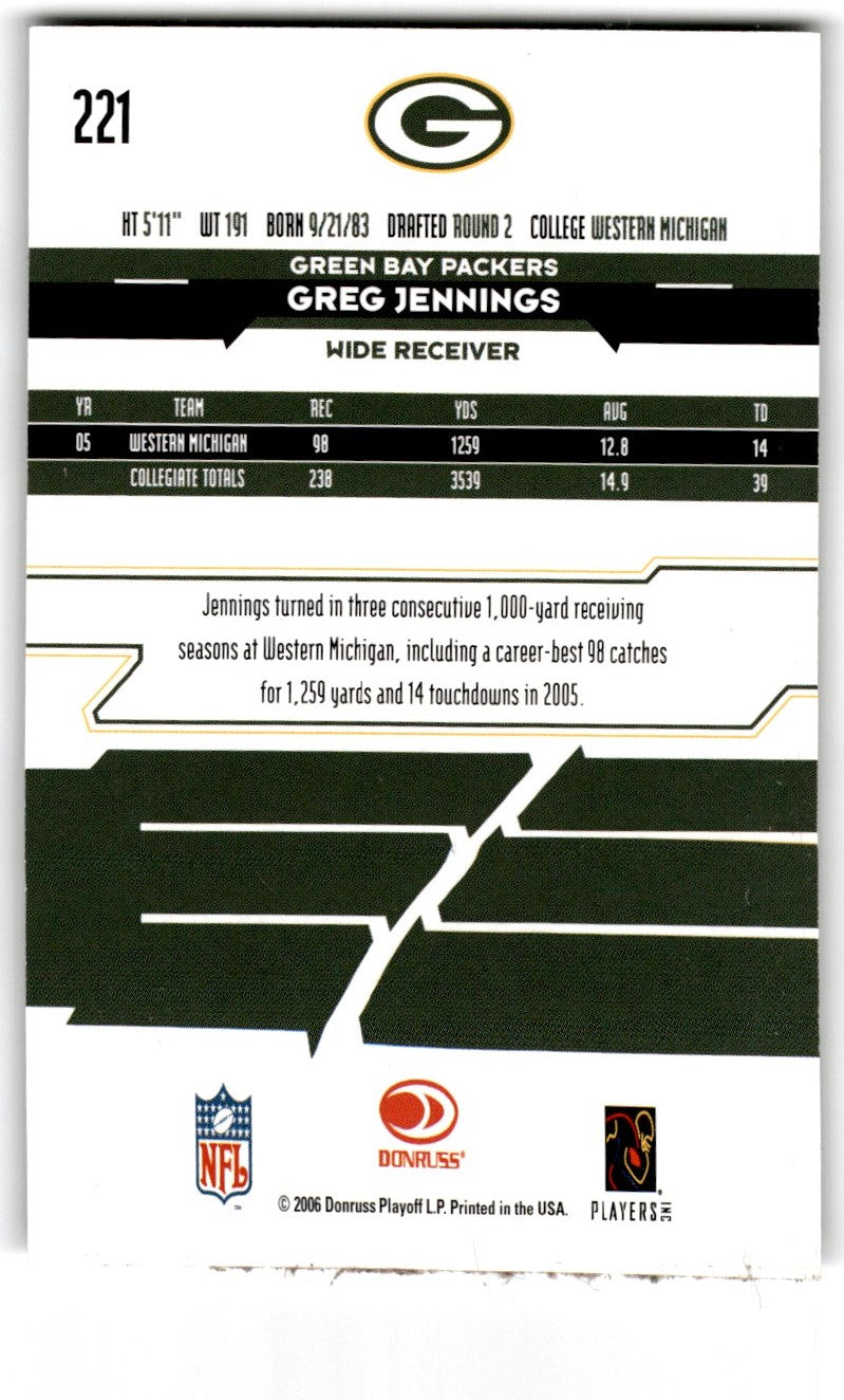 2006 Leaf Rookies & Stars Rookie Autographs Longevity Greg Jennings