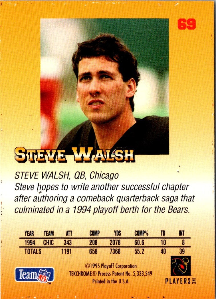 1995 Playoff Prime Steve Walsh