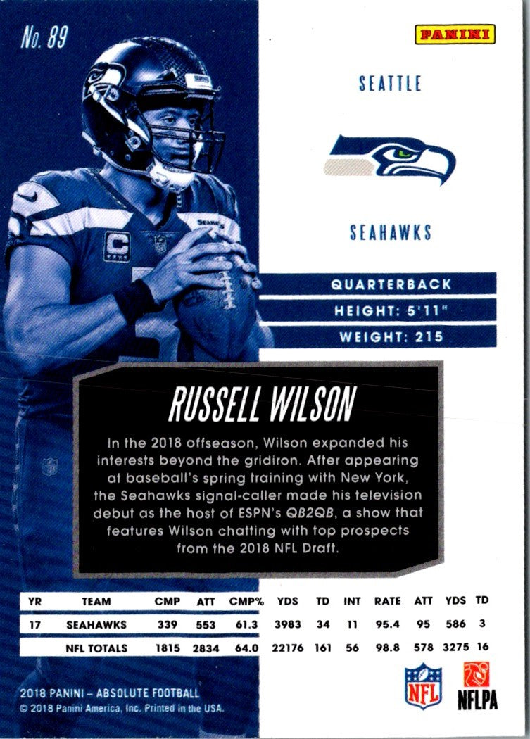 2018 Panini Absolute Russell Wilson