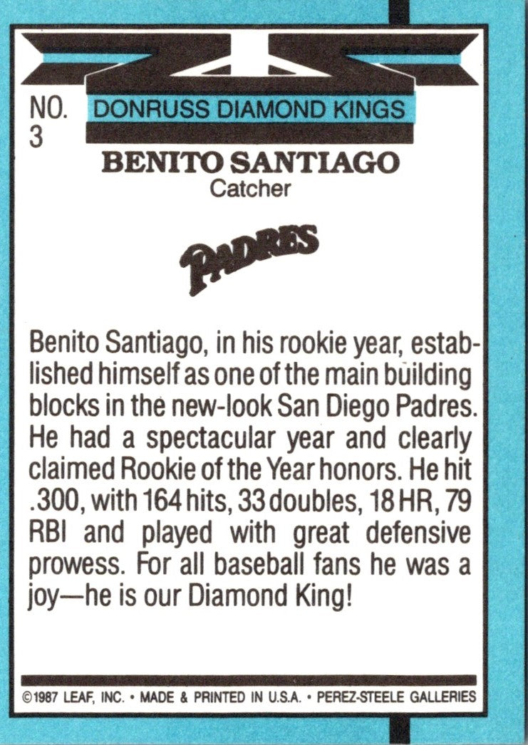 1988 Diamond Kings Benito Santiago