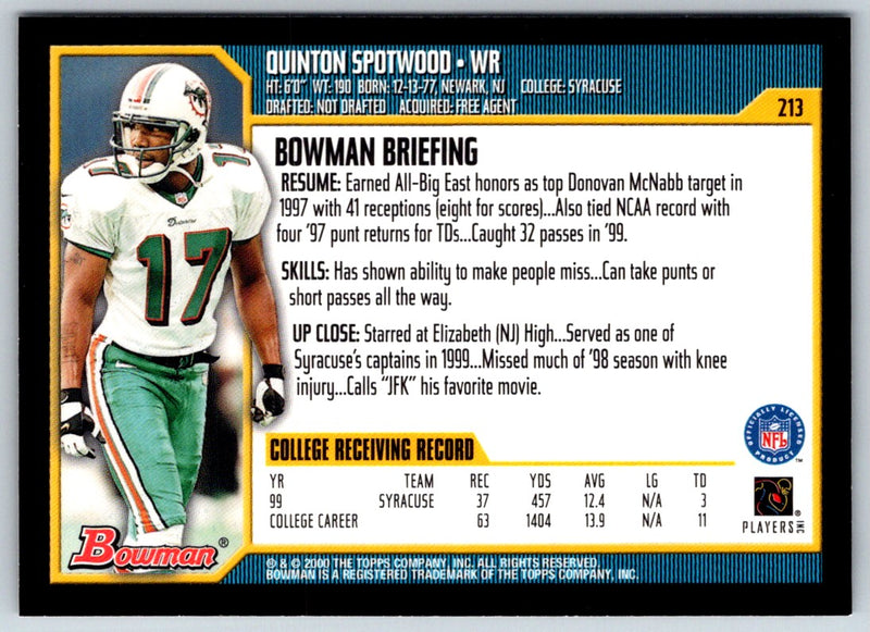 2000 Bowman Quinton Spotwood