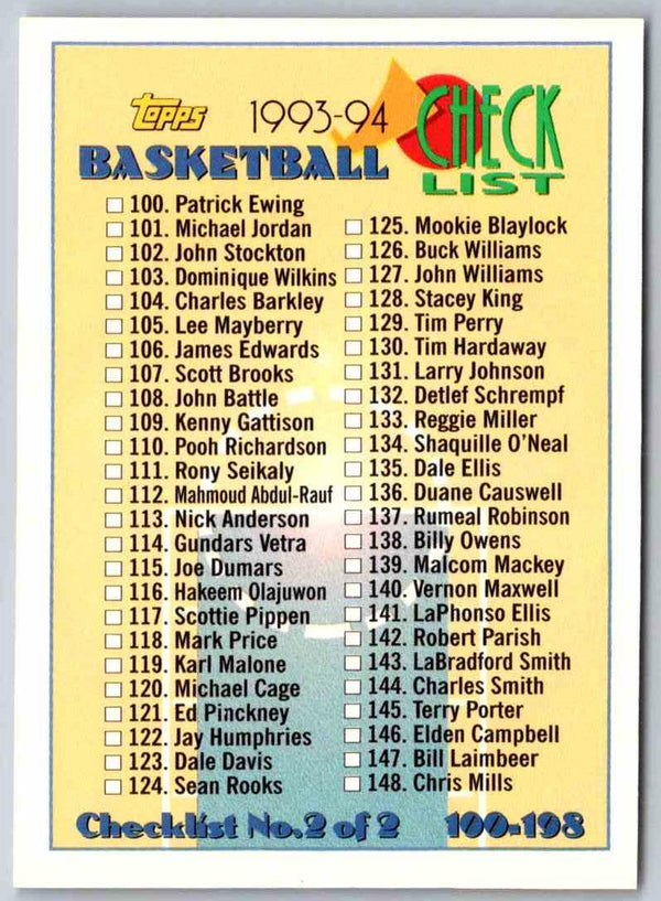 1993 Topps Checklist #198