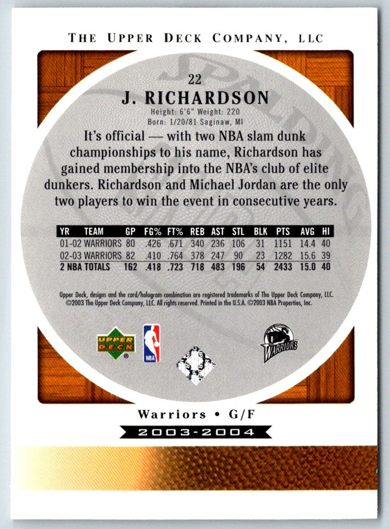 2003 Upper Deck Standing O Jason Richardson