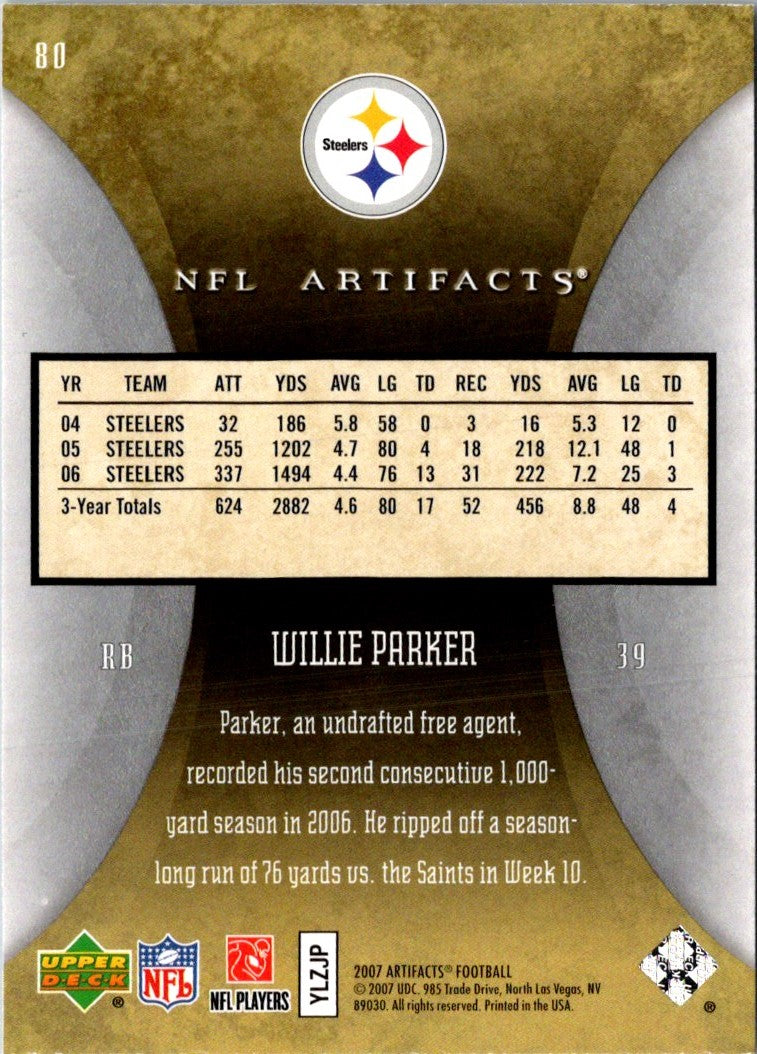 2007 Upper Deck Artifacts Willie Parker