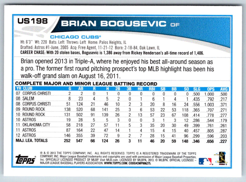 2013 Topps Update Brian Bogusevic