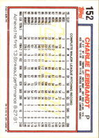 1992 Topps Charlie Leibrandt #152