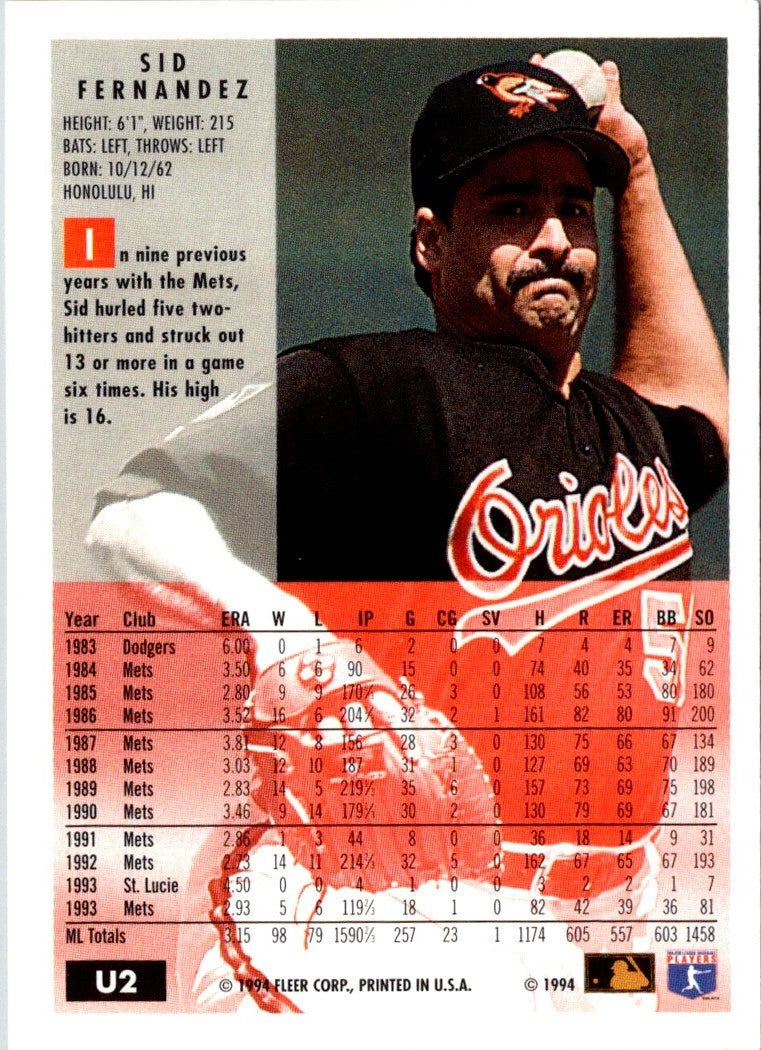 1994 Fleer Update Sid Fernandez