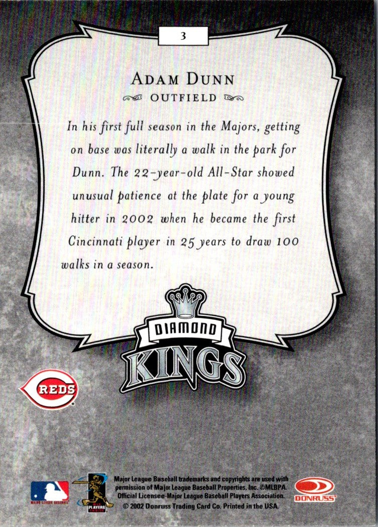 2003 Donruss Diamond Kings Adam Dunn