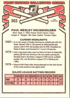 1981 Donruss Paul Householder #303 Rookie