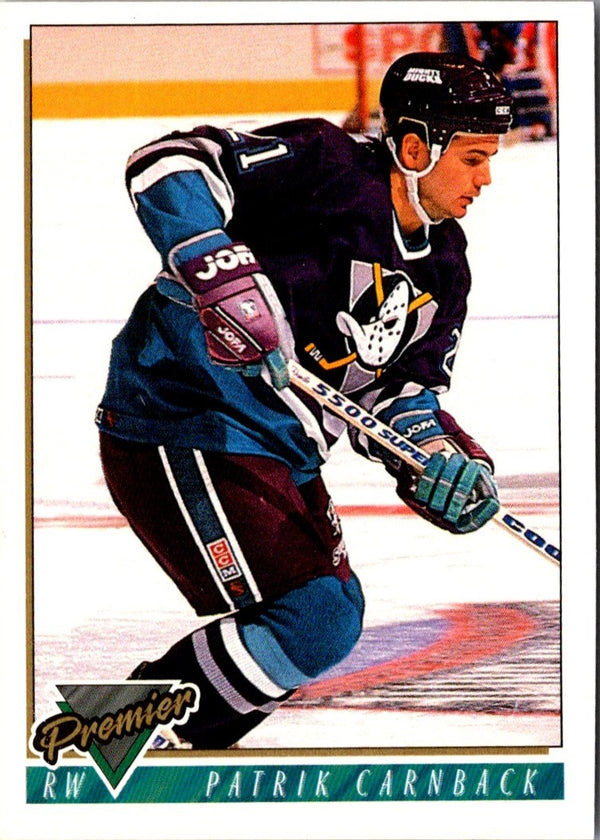 1993 Topps Premier Patrik Carnback #379 Rookie