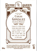 2012 Topps Gypsy Queen Framed Gold Carlos Gonzalez
