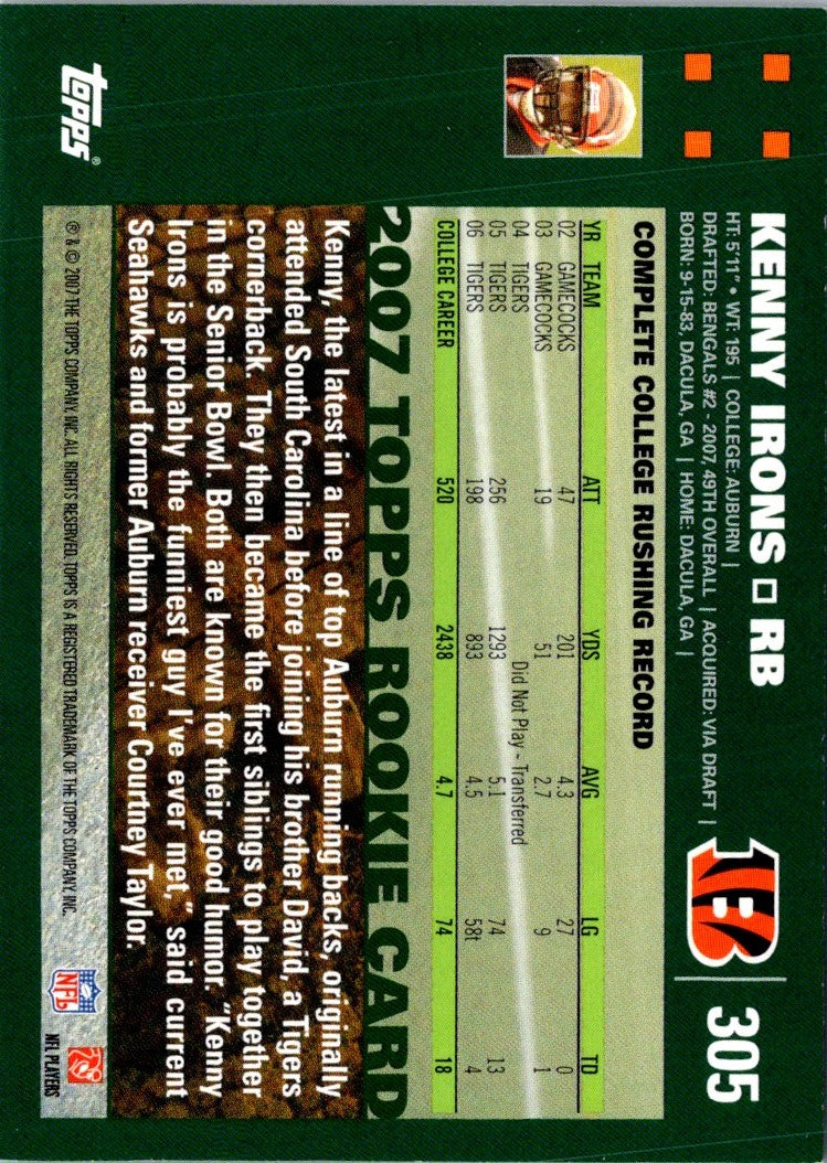 2007 Topps Kenny Irons