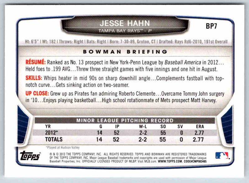 2013 Bowman Jesse Hahn