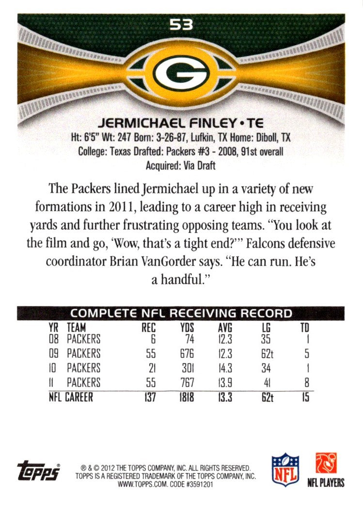 2012 Topps Jermichael Finley