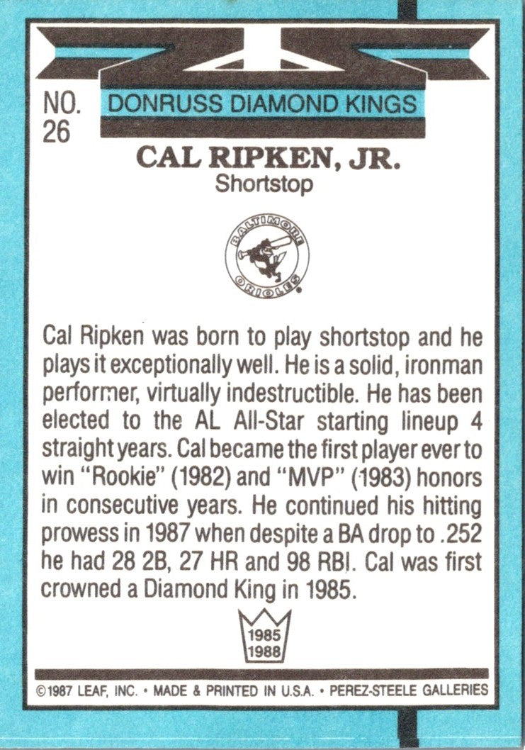 1988 Diamond Kings Cal Ripken Jr.