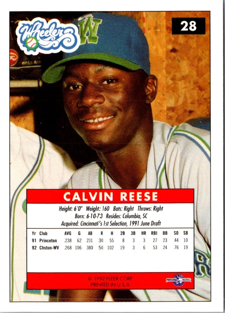 1992 Fleer Excel Calvin Reese