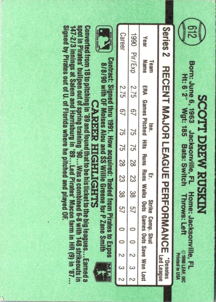 1991 Donruss Scott Ruskin