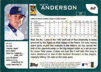 2001 Topps Matt Anderson #62