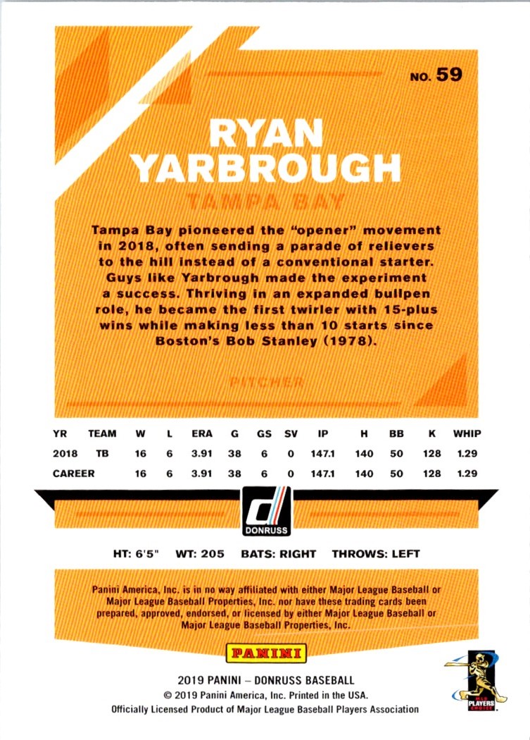 2019 Donruss Ryan Yarbrough