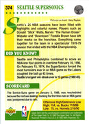 1993 Upper Deck Seattle Supersonics