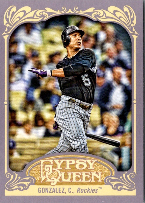 2012 Topps Gypsy Queen Framed Gold Carlos Gonzalez #142