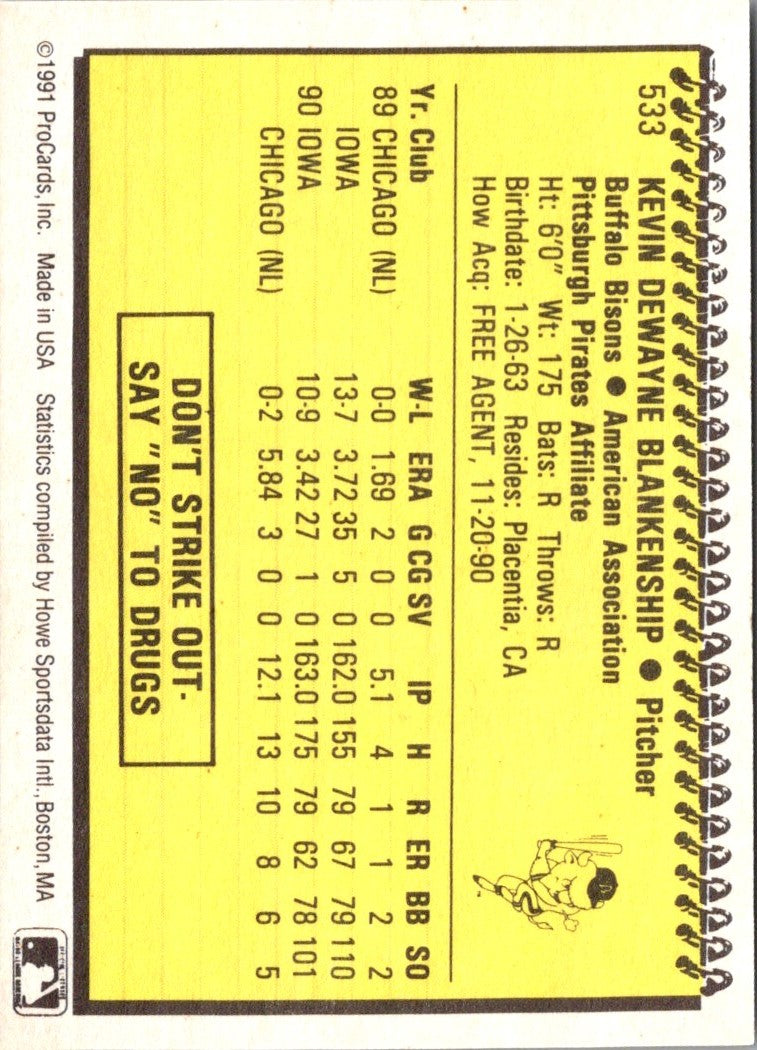 1991 ProCards Kevin Blankenship