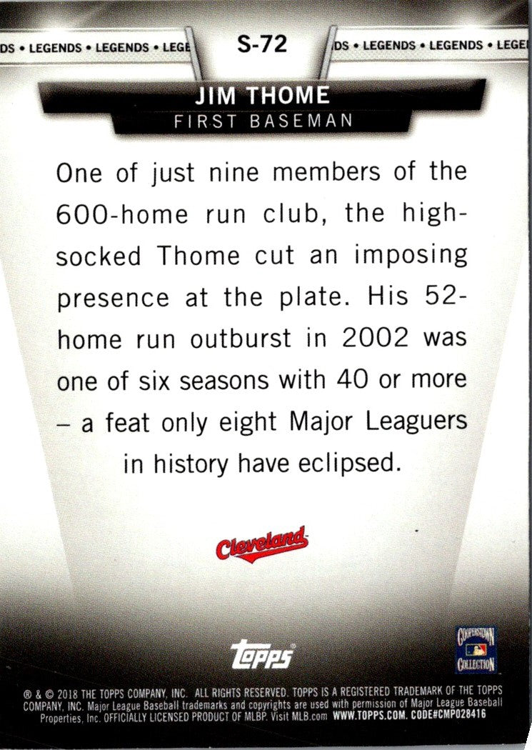 2018 Topps Salute Series 2 Jim Thome