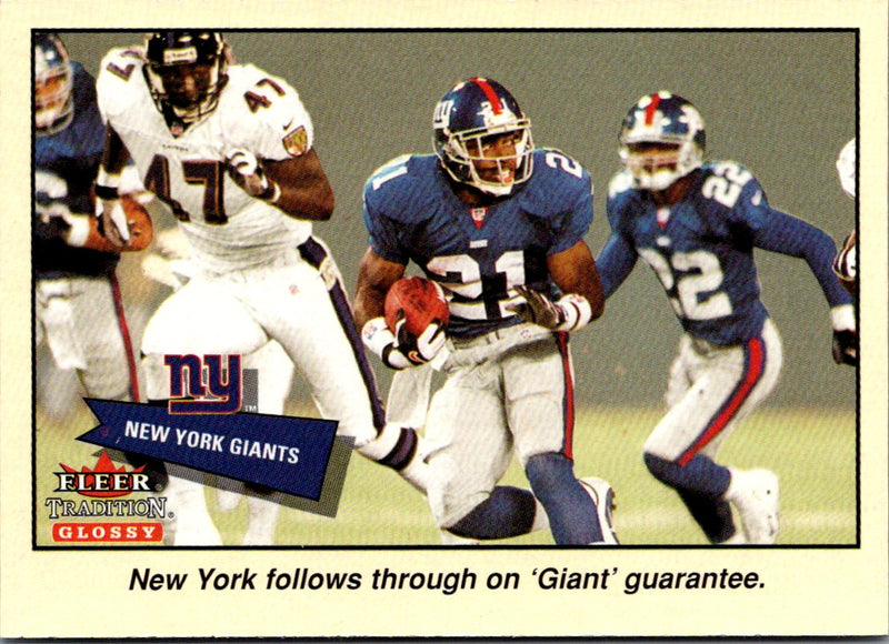 2001 Fleer Tradition Glossy New York Giants
